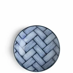 Ajiromon Blue and White Basketweave Design Collection Made in Japan Available At Miya.