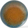 Aoi Nagashi Blue and Brown Ceramic Plate made in Japan available at Miya.