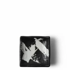 Black & White Brush Sauce Dish
