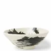 Black Brush Stroke Design Ceramic Everyday Bowls made in Japan available at Miya.