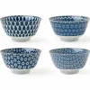 Blue and white ceramic bowl set of 4 made in Japan available at Miya!