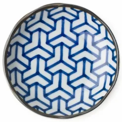 Blue and white ceramic sauce dish made in Japan available at Miya!