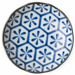 Blue and white ceramic sauce dish made in Japan available at Miya!
