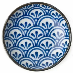 Blue and white ceramic sauce dish made in Japan available at Miya!
