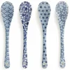 Blue and White Japanese Pattern Dessert Spoon Set Available at Miya.