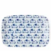 Blue and white rabbit design trinket tray or snack plate made in Japan available through Miya.