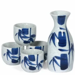 Blue Bamboo Sake Set at Miya