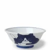Blue Cats on a ramen noodle bowl made in Japan available at Miya.