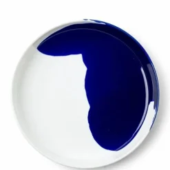 Blue Splash Design on a Ceramic Plate Made in Japan.