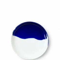 Blue Splash Design on a Ceramic Plate Made in Japan.