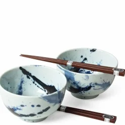 Blue Sumi 5" Bowl For Two Set at Miya