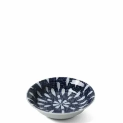 Blue Textile Raindrops Sauce Dish