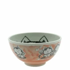 Bowl Cat Happiness Pink 5-1/8"