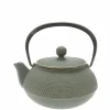 Cast Iron Green/Bronze Hobnail Teapot 0.65L