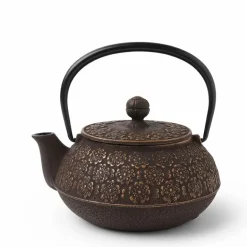 Cast Iron Teapot Gold/Brown Sakura