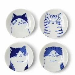Cat Face Small Plate 3" Set/4