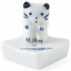 Ceramic Blue and White Cat Fish Incense Holder Made in Japan.