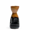 Ceramic Golden Tenmoku Black Sake Bottle Made in Japan.
