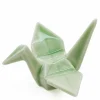 Ceramic Green Origami Crane Chopstick Rest Made in Japan