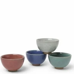 Crackle Design Teacup Set in Assorted Colors Made in Japan and Available at Miya.