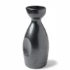 Dark Gray "Iron Glaze" Sake Bottle Made in Japan.