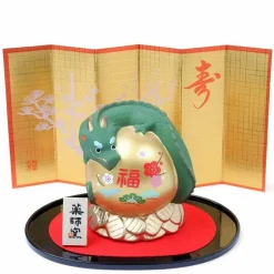 Figurine Dragon Green with Lucky Gem 3"