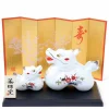 Figurine Dragon White Pair with Screen