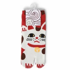 Fortune Cat Maneki Neko Tabi Socks Made in Japan Available at Miya.