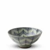 Green Celadon Geometric Chevron Pattern Rice Bowls Made in Japan Available at Miya.