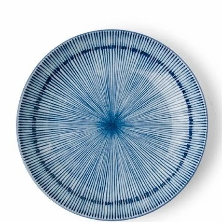 Hoso Tokusa Blue and White 6.5" Round Dessert Side Plate at Miya