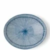 Hoso Tokusa Blue and White 7.75" x 6.25" Oval Bowl at Miya
