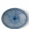 Hoso Tokusa Blue and White 9" x 7" Oval Bowl at Miya