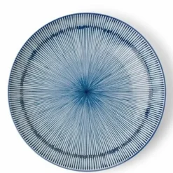 Hoso Tokusa Blue and White 8.75" Round Plate at Miya