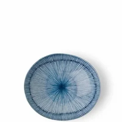 Hoso Tokusa Blue and White 4.25" x 4" Oval Bowl at Miya