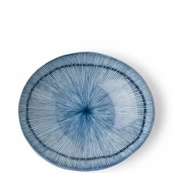 Hoso Tokusa Blue and White 6.25" x 5.5" Oval Bowl at Miya