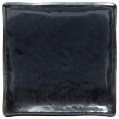 Iron Glaze Black Matte 5" Square Plate at Miya