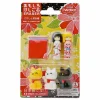 Iwako Kokeshi Fortune Cat Eraser Pack
