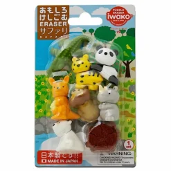Iwako Safari Animals Eraser Pack