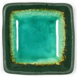 Kosui Green 3" Square Sauce Dish at Miya