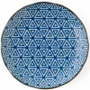 Monyou Blue & White Pattern Sankaku 10" Plate.