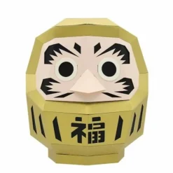 Paper Craft Daruma Gold Medium