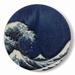 Plate Namako Blue Great Wave 11"