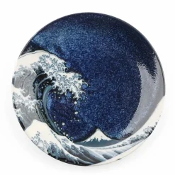 Plate Namako Blue Great Wave 10"