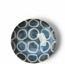 Rustic blue and brown tableware collection made in Japan available at Miya.