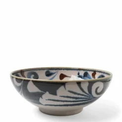 Rustic Blue Vines 8.5" Shallow Bowl