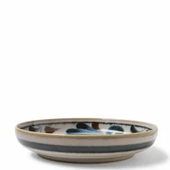 Rustic Blue Vines 7.75" Shallow Bowl