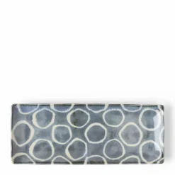 Rustic White Circles Rectangle Plate