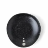 Satin Black White Dots Plate 5-1/4"