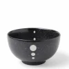 Satin Black White Dots 5-1/8" Bowl