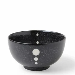 Satin Black White Dots 5-1/8" Bowl